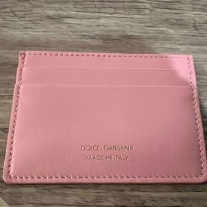Dolce & Gabbana Logo Leather Card Holder Pink - NEW